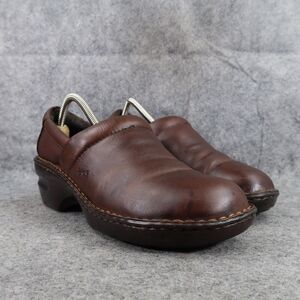 Born Concept Shoe Women 9.5 Clog Leather Slip On Peggy Comfort Walking Brown boc